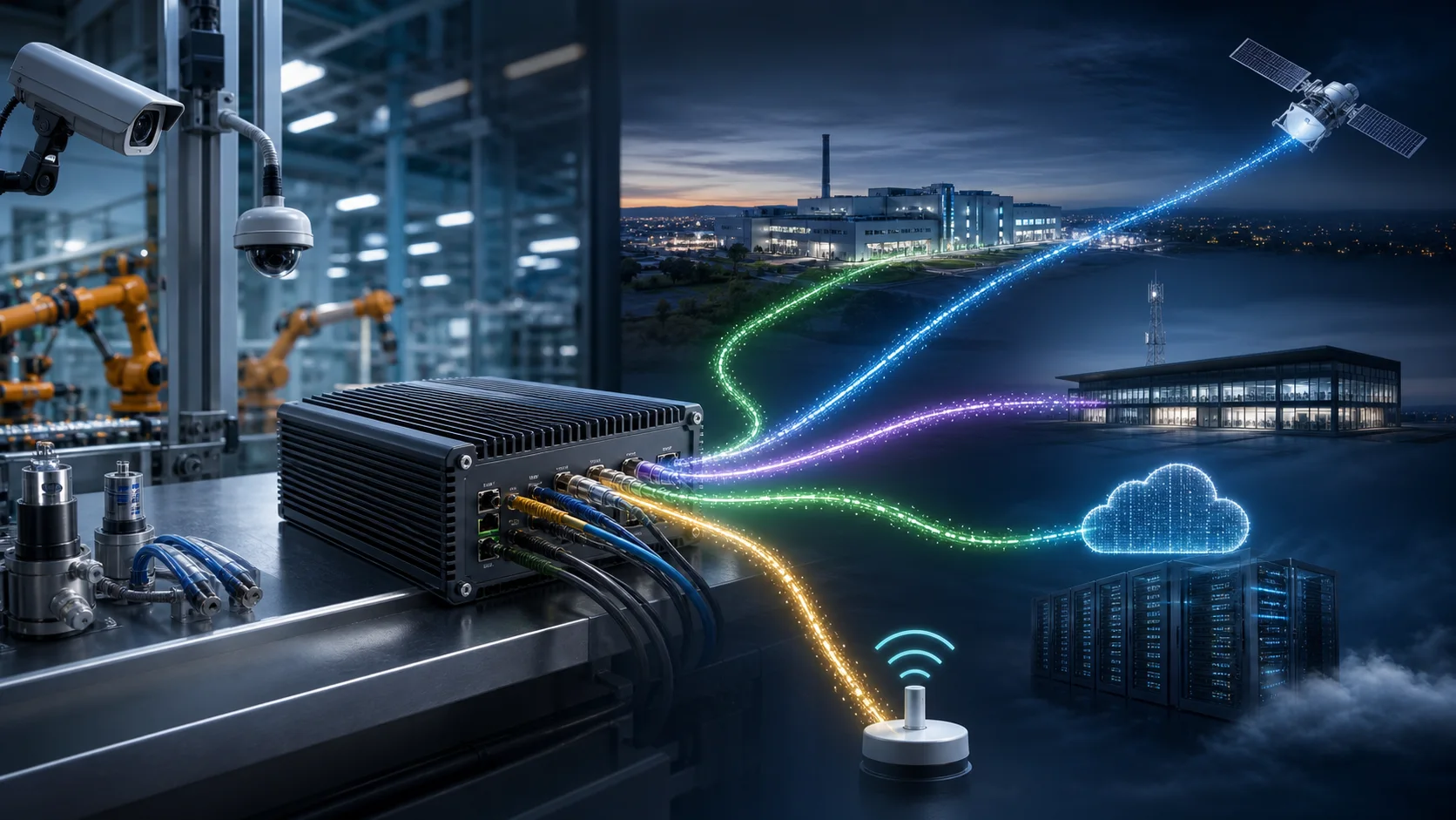 Resilient bonded connectivity linking industrial edge AI systems to near-edge and cloud infrastructure